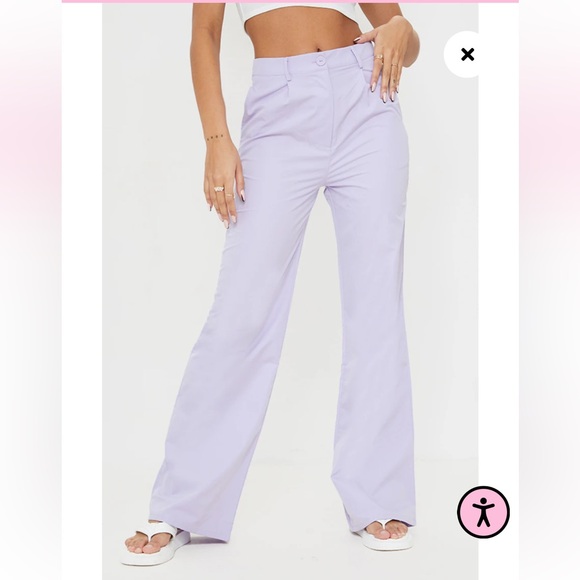 PrettyLittleThing Pants - PRETTYLITTLETHING Lilac Peach Skin Straight Leg Trousers Size 2 NWT